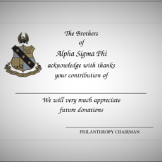 Full Color Donation Thank You Cards Alpha Sigma Phi