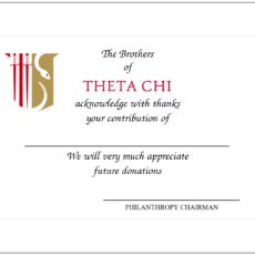 Full Color Donation Thank You Cards Theta Chi