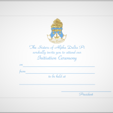 Engraved Initiation Invitations Alpha Delta Pi