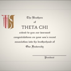 Engraved Parent Congratulations Association Theta Chi
