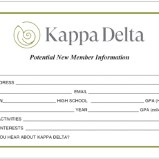 Potential New Member Information Cards Kappa Delta