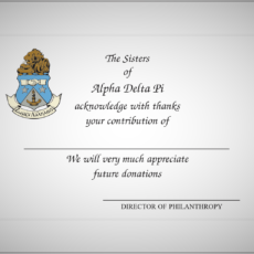 Full Color Donation Thank You Cards Alpha Delta Pi