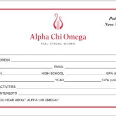 Potential New Member Information Cards Alpha Chi Omega