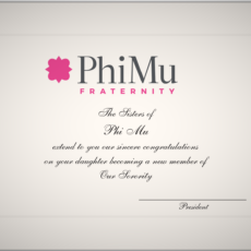 Official Parent Congratulations New Member Phi Mu