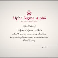 Official Parent Congratulations New Member Alpha Sigma Alpha