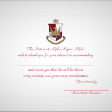 Recommendation Thank You Cards Alpha Sigma Alpha
