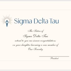 Official Parent Congratulations New Member Sigma Delta Tau