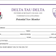 Rushee Information Cards Delta Tau Delta