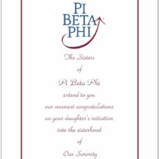 Official Parent Congratulation Initiation Pi Beta Phi