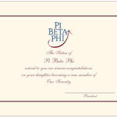 Official Parent Congratulations New Member Pi Beta Phi