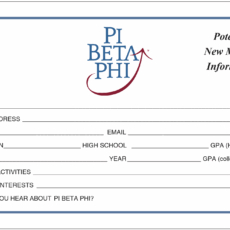 Potential New Member Information Cards Pi Beta Phi