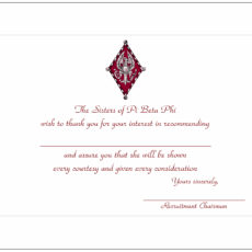 Recommendation Thank You Cards Pi Beta Phi