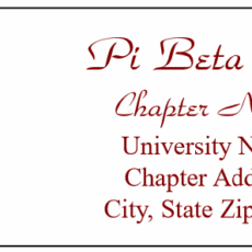 Address Labels Pi Beta Phi