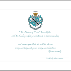 Recommendation Thank You Cards Zeta Tau Alpha