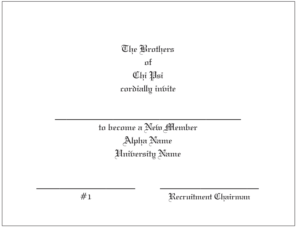 Engraved Bid Day Cards Chi Psi - Image 2