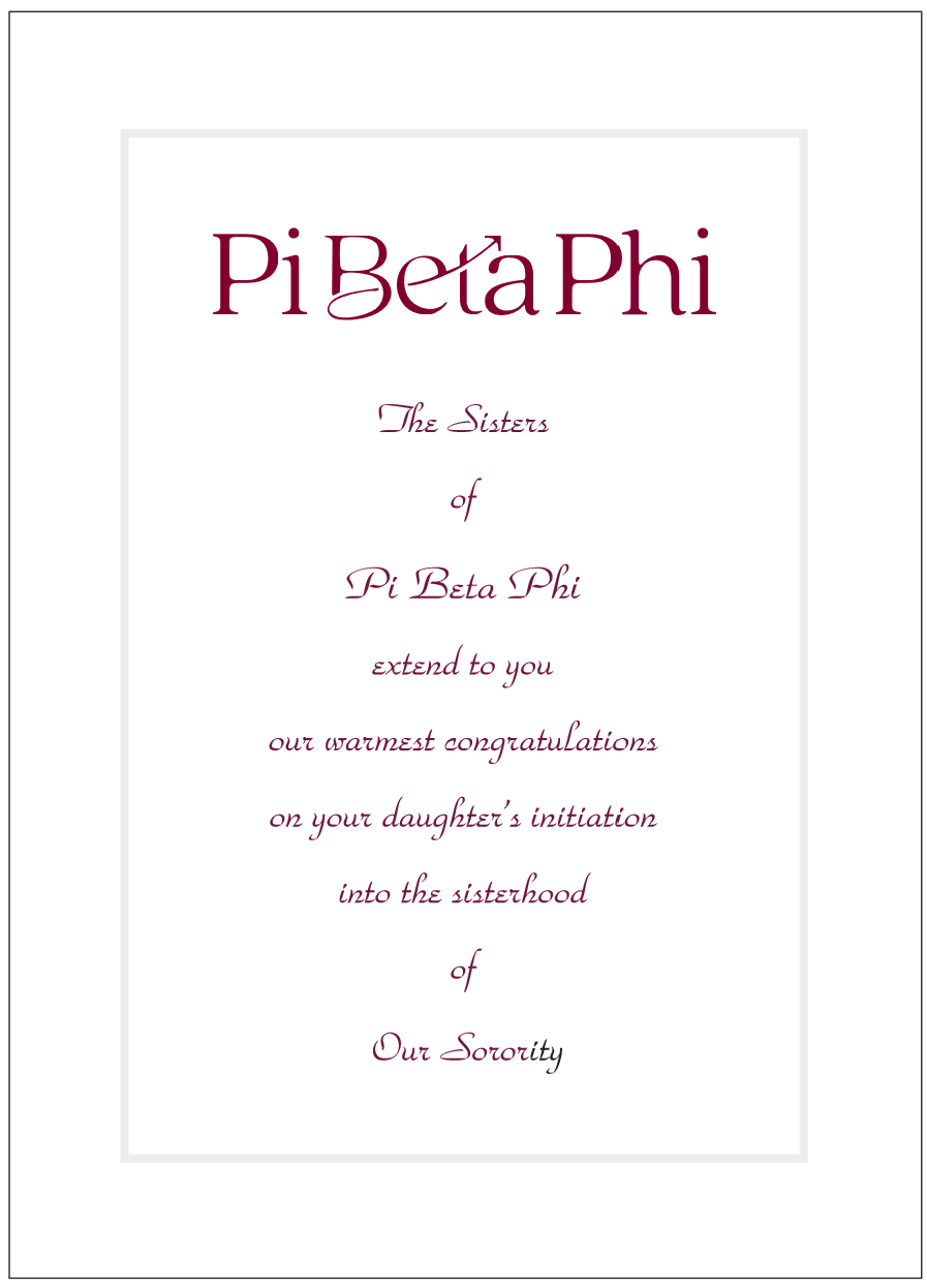 Official Parent Congratulation Initiation Pi Beta Phi